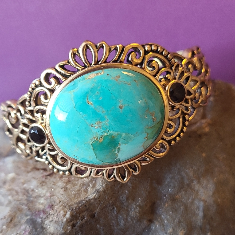 Absolutely stunning Barse genuine turquoise bangle bracelet